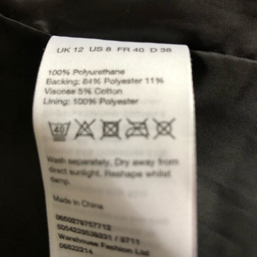 Warehouse Black Leather Bomber Jacket - Picture 6 of 6